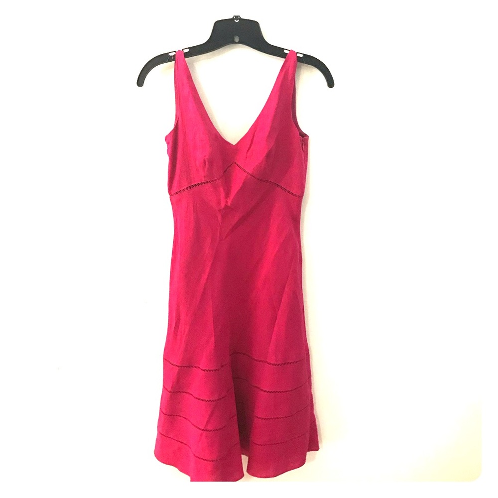 Ann Taylor Fuschia Linen Summer Dress